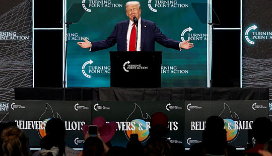 Former President Donald Trump addressed a crowd at Turning Point Action's "The Believers Summit" in West Palm Beach, Florida, on July 26, 2024.