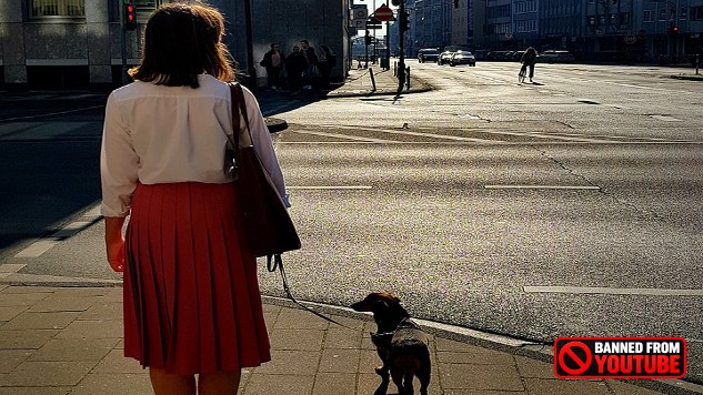The Dog That Didn't Bark: Trump’s Unanswered Call for Protests a woman with a dog on a mostly empty street